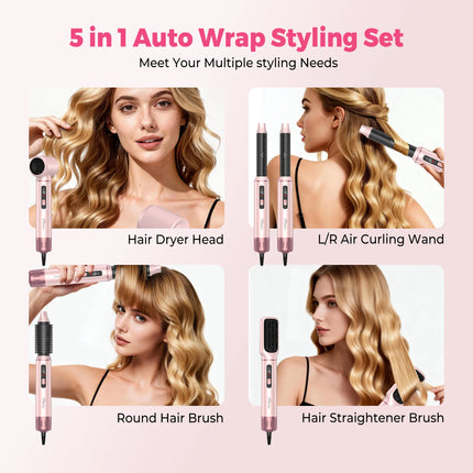 Ukliss 5 in 1 Hair Dryer Hot Comb Set Professional Curling Iron Hair Straightener Styling Tool For Professional Hair Dryer Household