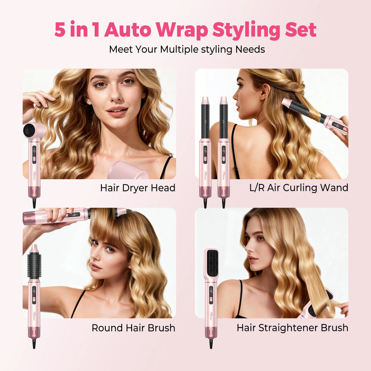 Ukliss 5 in 1 Hair Dryer Hot Comb Set Professional Curling Iron Hair Straightener Styling Tool For Professional Hair Dryer Household