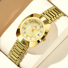2024 nuove donne orologio ovale 34mm movimento al quarzo in acciaio inossidabile marchio di lusso acqua diamante oro nero vestito casual orologio da banchetto platinumshop
