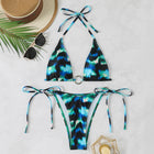Bikini a triangolo da donna con anello a colore sfumato sexy, costume da bagno 2026, set micro bikini, abbigliamento da spiaggia, biquini platinumshop