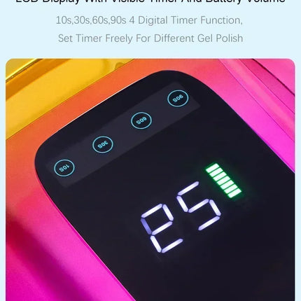 Wireless Rechargeable Uv‑Led Nail‑Lamp Cordless Gel‑Polish‑Dryer For Home‑Spa‑Manicure‑Session Portable Long‑Lasting Nail‑Curing‑Light