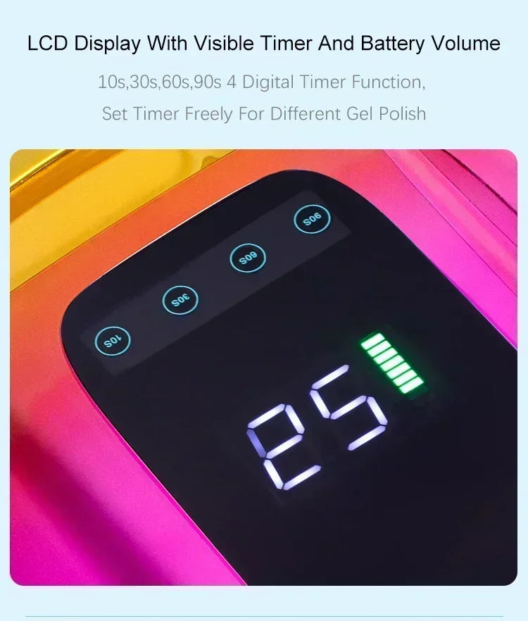 Wireless Rechargeable Uv‑Led Nail‑Lamp Cordless Gel‑Polish‑Dryer For Home‑Spa‑Manicure‑Session Portable Long‑Lasting Nail‑Curing‑Light