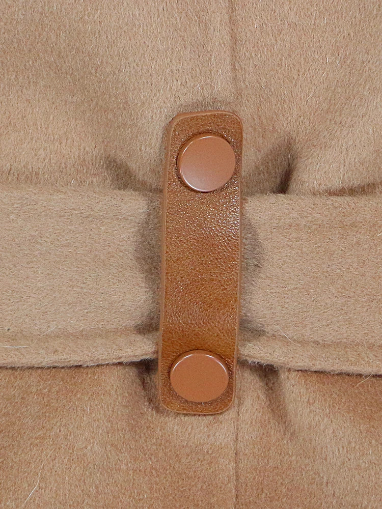 OFTBUY Real Fur Coat Winter Jacket Women Natural Fox Fur Collar Cuffs Belt Cashmere Wool Woolen Ladies Outerwear Streetwear
