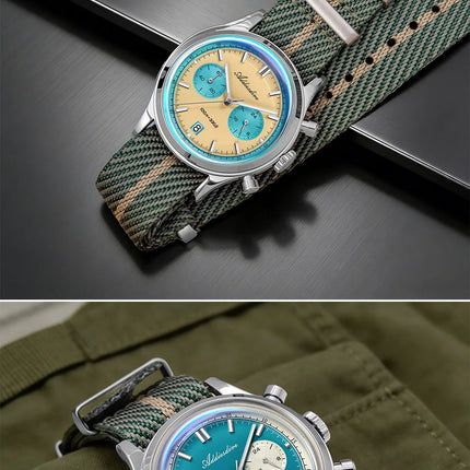 ADDIESDIVE AD2542 Luxury Quartz Chronograph Watch for Men Japanese 0S21 Movement 38mm Stainless Steel Case BGW9 Lume 100M Waterp