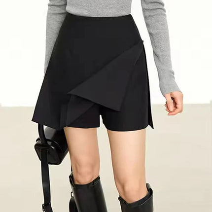 Gonne casual semplici da donna, stile coreano, a vita alta, per l'ufficio, da pendolare, a trapezio, tinta unita, abbinabili a tutto, gonne femminili