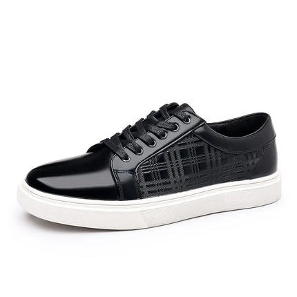 Daily Men's Luxury Brand Shoes Casual Blue Black Sneakers Shoes Man Lace-up Comfortable Leather Flat Shoes