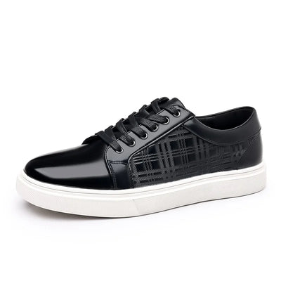 Daily Men's Luxury Brand Shoes Casual Blue Black Sneakers Shoes Man Lace-up Comfortable Leather Flat Shoes