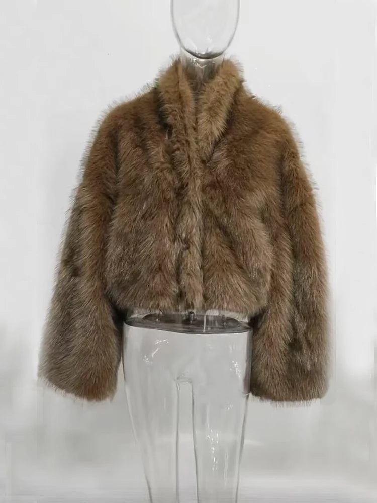 ZADORIN Luxury Trend Short Mink Coat Winter Faux Fur Coats Woman Clothing Oversized Fluffy Faux Fur Jacket Woman Fur Faux Coat