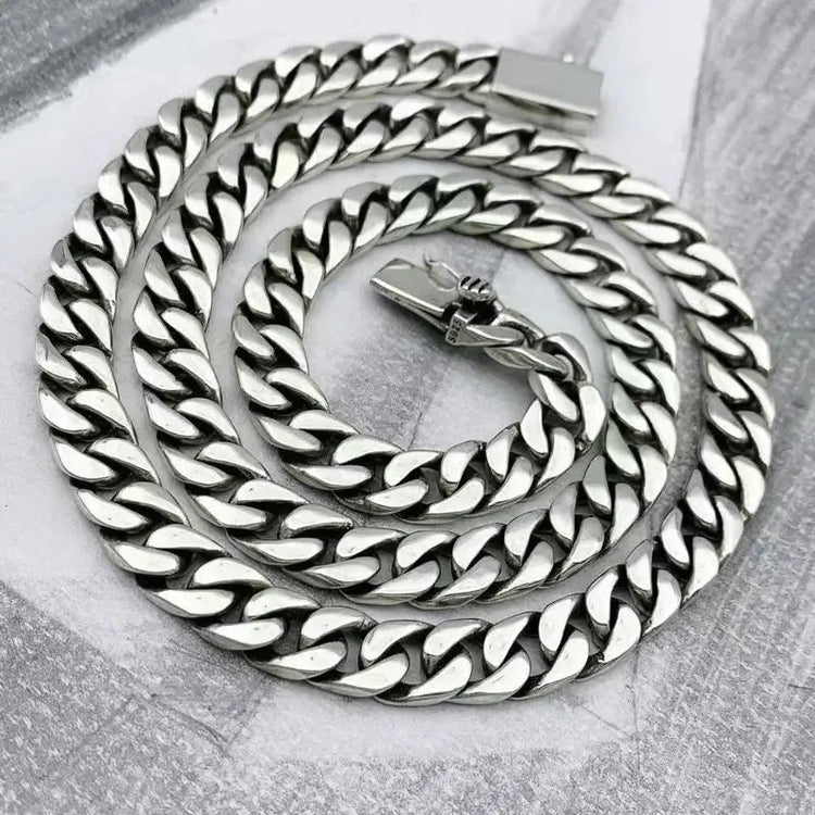 100% S925 Collana in argento sterling Bracciale Punk S925 Gioielli in argento Non sbiadisce mai Carry certificato Uomo Donna Gioielli Regali platinumshop