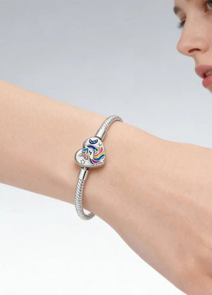 Nuovo Bracciale Artigianale Originale in Argento 925 con Charm, Liscio e Morbido, a Osso di Serpente, per Donna - Regalo 2026 PlatiNum