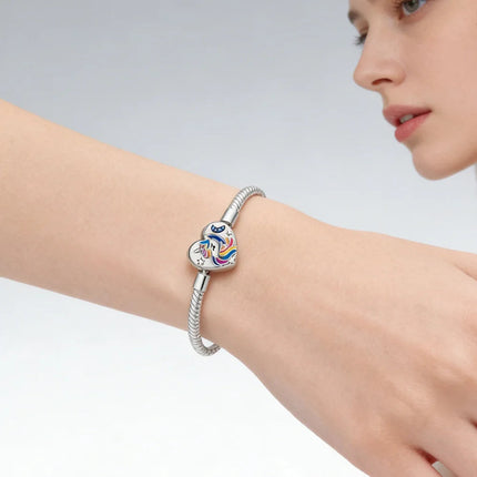 Nuovo Bracciale Artigianale Originale in Argento 925 con Charm, Liscio e Morbido, a Osso di Serpente, per Donna - Regalo 2026 PlatiNum