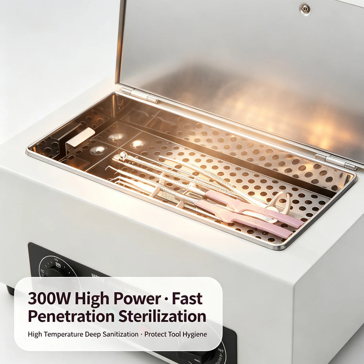 Metal Cleaning Machine High Temperature Sterilizer 300W 2L 122-428℉ Timer Dry Heat Stainless Steel for Nail Salon Clinic Lab Can Be Used In Clinics Hair Stores Nail Salons Beauty Salons Laboratories Etc