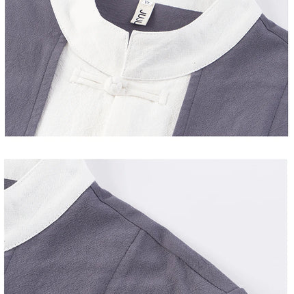 Camicie da uomo tradizionali Camicie da uomo in cotone e lino retrò stile cinese Camicette casual da uomo Kung Fu Tai Chi Tang da meditazione Zen