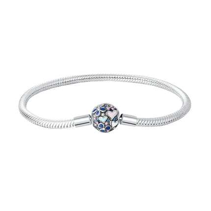 Bracciali Fai-da-Te in Argento Sterling 925 con Catena a Serpente e Cuore per Donne, Creazione di Gioielli Artigianali Eleganti PlatiNum