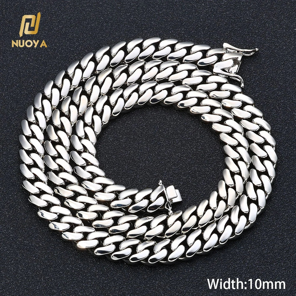 ESKEEM All'ingrosso 10/12/15/22mm 14K/18K Placcato Oro Pesante Miami Collana a Catena a Maglia Cubana per Gli Uomini Hip Hop Gioielli Catene Cubane