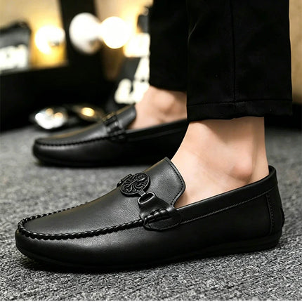 Mocassini da uomo in stile britannico, scarpe da ufficio casual da uomo, comode scarpe basse slip-on, scarpe da guida traspiranti e antiscivolo da uomo