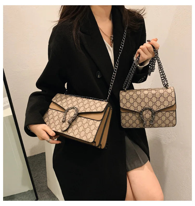 Fashion Popular Women's Bag Trend Brand Retro Chain Shoulder Bag High Quality Ladies Crossbody Bag Designer Luxury Handbag PlatiNum