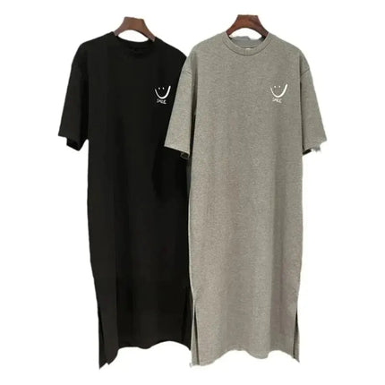 Abito t-shirt a maniche corte nuovo estivo da donna Abito ampio sopra il ginocchio di media lunghezza platinumshop