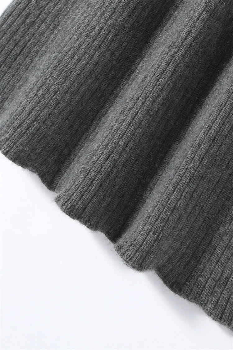 Yoyoselect 100% Cashmere Women's Skirts Autumn Winter Mid Calf Length Knitted Skirt Soft Versatile Quality OL Skirts Clothing PlatiNum