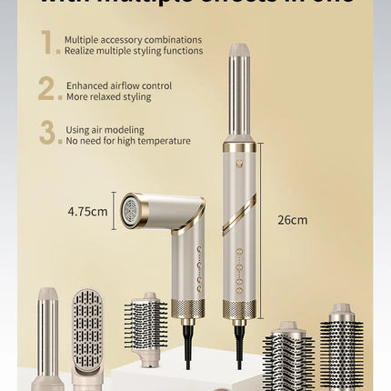 9 in 1 Hair dryer Professional Negative Ion curling Iron Hair Straightener Brushless Motor High Speed Hair Dryer Hot Comb Set