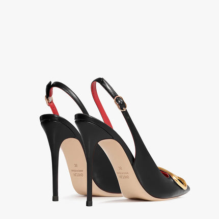 HLTINO Fahion Slingback Nero Comode Scarpe Estive da Donna Sandali con Tacco Alto 2025 Tendenza per Abito da Festa di Nozze