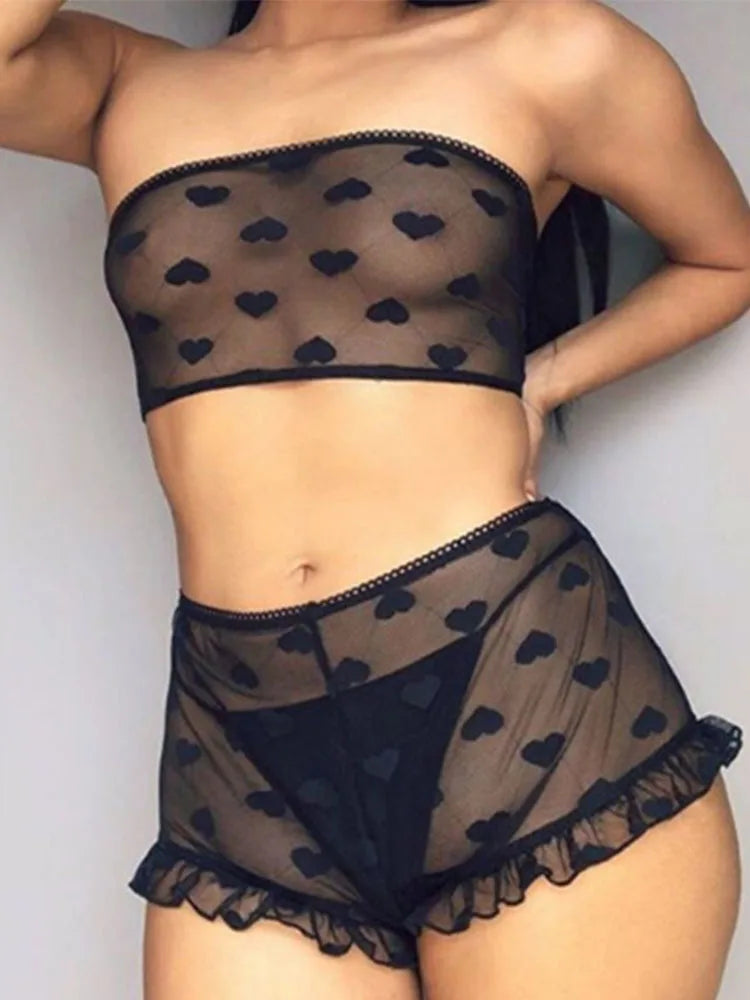 Romance Floral Embroidered Underwear Woman Sexy Lingerie Retro Sheer Lingerie Set Erotic Fishnet Stockings Cute Bra With Pantie