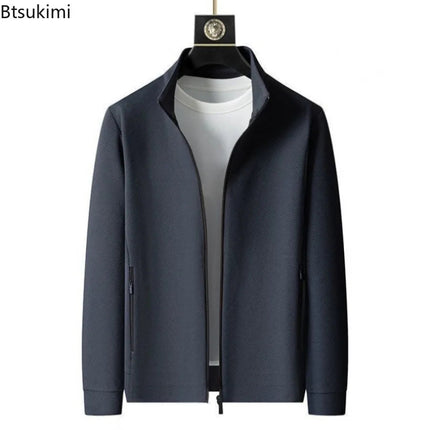 New Spring Autumn Tracksuits for Men Casual Sports Zipper Jackets+Pants Two Piece Sets Long Sleeve Stand Coats Trousers Outfits PlatiNum