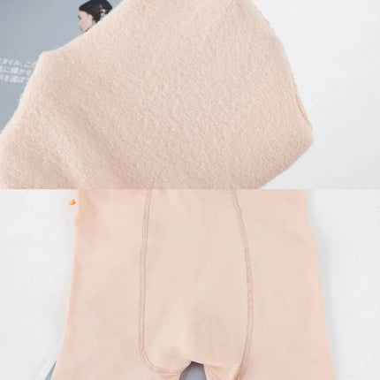Winter Warm Leggings Women's Thermal Pants Polar Pantyhose Sock Lined Pants Velvet Tights Skin Effect High Waist Wool Leggings PlatiNum