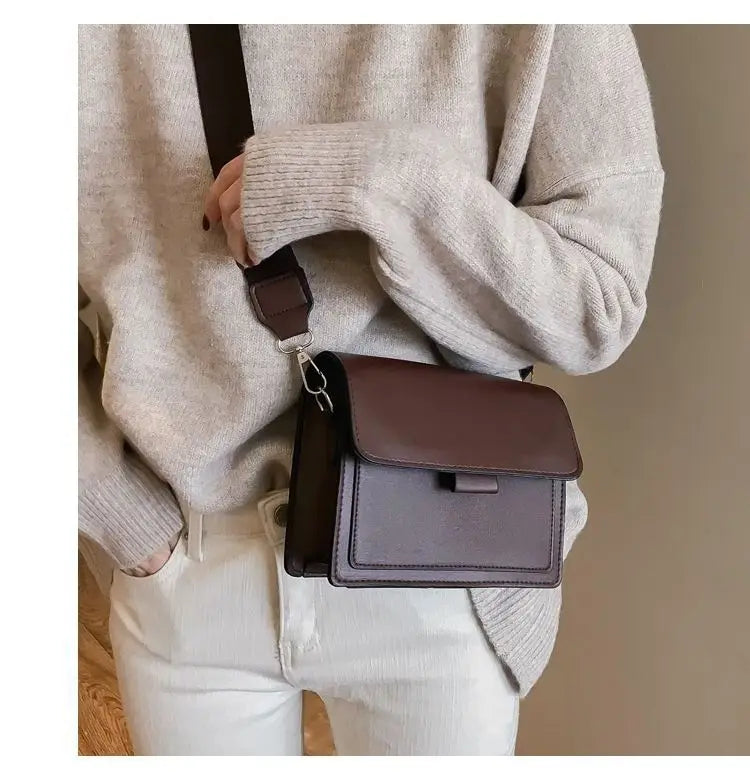 Classic Designer PU Leather Crossbody Bag for Women Travel Handle Handbag Fashion Shoulder Messenger Bag Ladies Small Flap Bag PlatiNum