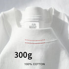 Beige 300g Heavyweight Cotton Short Sleeved T-shirt Summer Round Neck Loose and Base Shirt for Men Women Basic Tee PlatiNum