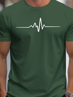 T-shirt da uomo a maniche corte con collo rotondo sportivo casual slim fit stampata con grafica creativa estiva in poliestere da uomo