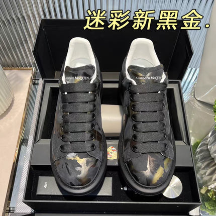 American European Fashion Casual Shoes Unisex White Platform Sneakers Man Sport Shoes In Printing Leather Women Heighten Loafers