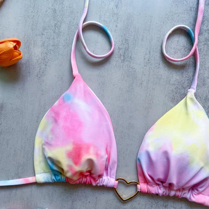 Costume da bagno bikini sexy da donna a tinta unita, due pezzi, rosso platinumshop