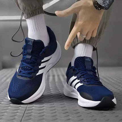 Adidas Scarpe da Corsa JR5851 Blu Navy con Tre Strisce, Traspiranti, in Rete, Leggere e Ammortizzate