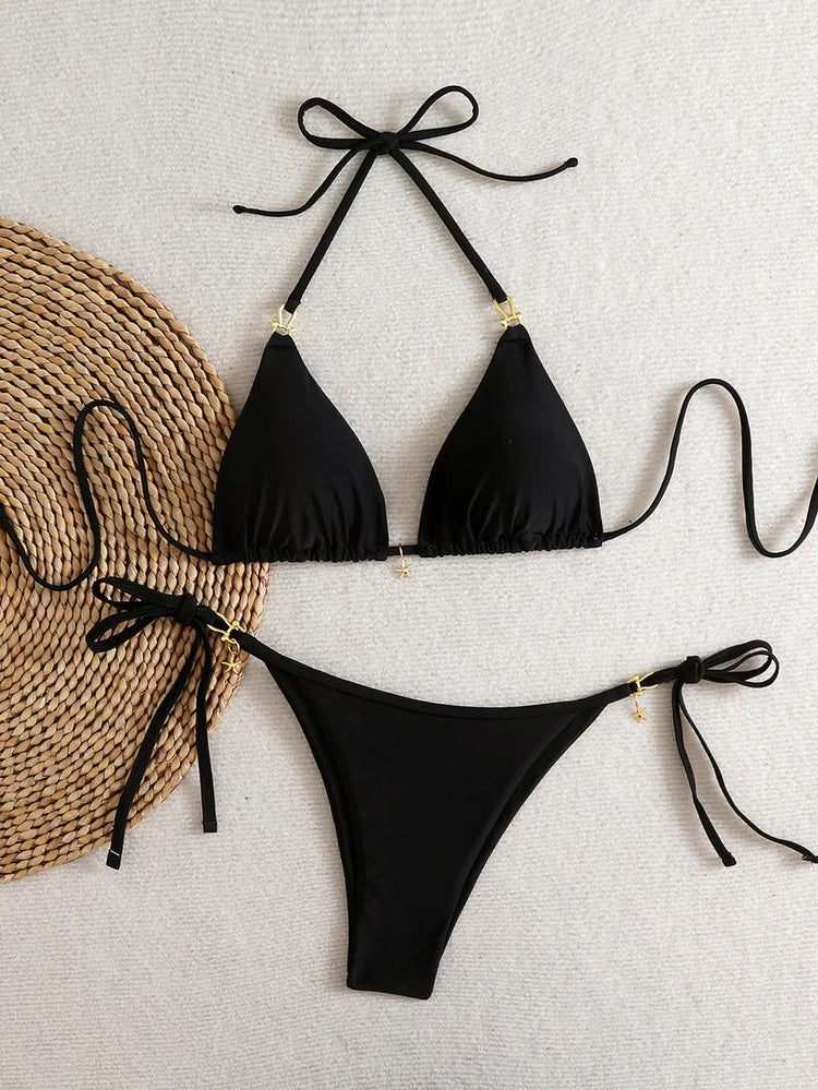 Micro Bikini Triangolare Sexy 2026, Costume da Bagno da Donna, Abbigliamento da Spiaggia, Set Bikini a Due Pezzi con Perizoma Estivo platinumshop