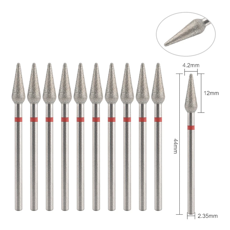 10Pcs Diamond Milling Cutter For Manicure Electric Nail Drill Bits Accessory Pedicure Machine Nail File Gel Remover Tool