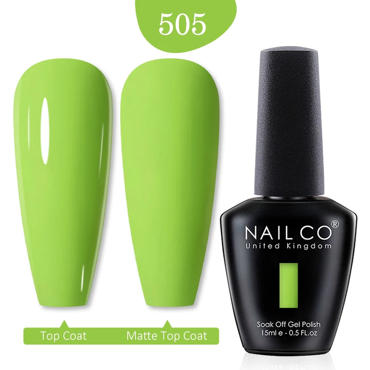 NAILCO 15ml Green Blue Series UV Nail Gel Polish Blue Colors UV&LED Gel Varnish Red Soak Off Semi Permanent LED Nail Gel Varnish
