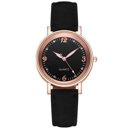 Orologio da donna alla moda con quadrante arabo, cinturino in pelle casual, orologi analogici al quarzo platinumshop