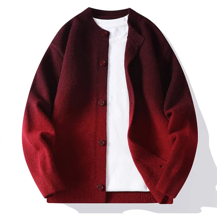 Legible Autumn and Winter Casual Sweater Men Loose Knitted Cardigan Male Round Neck Collar Sweatercoats Man