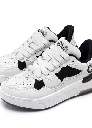 Scarpe da Corsa ONEMIX per Uomo, Tendenza Autunno Inverno, Morbide ed Elastiche con Assorbimento degli Urti, Tomaia in Pelle, Suola Spessa, Stile Sportivo Casual PlatiNum