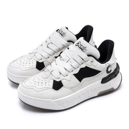 Scarpe da Corsa ONEMIX per Uomo, Tendenza Autunno Inverno, Morbide ed Elastiche con Assorbimento degli Urti, Tomaia in Pelle, Suola Spessa, Stile Sportivo Casual PlatiNum