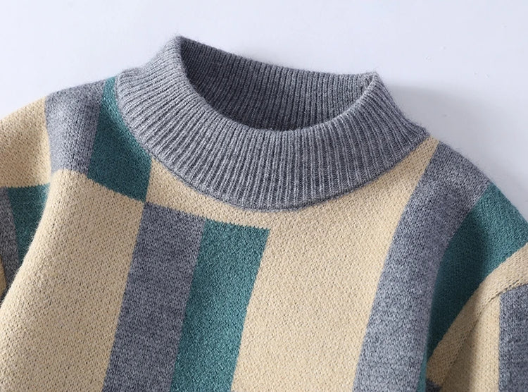 Fashion Fall Winter Japanese Style Turtleneck Sweater Men High End Mens Christmas Sweaters Thick Warm Striped Pullover