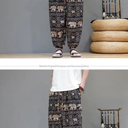 Nuovi pantaloni jogger da uomo in cotone primaverile, pantaloni oversize alla moda, hip hop con graffiti floreali, vita elastica, pantaloni harem, streetwear maschile