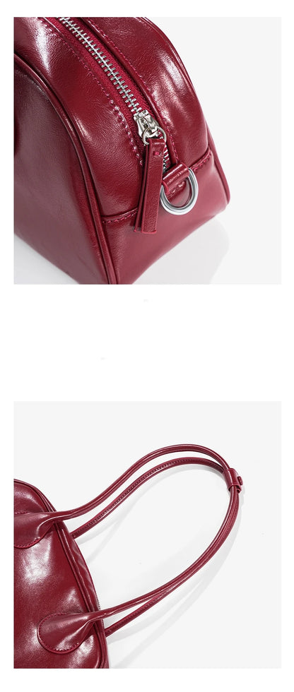 YANATARI underarm cowhide Genuine leather handbags women vintage shoulder bag female korean luxury bag high quality 2025