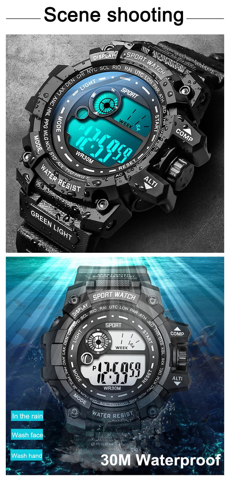 Nuovi uomini LED orologi digitali luminosi moda Sport orologi impermeabili per uomo data esercito orologio militare Relogio Masculino platinumshop