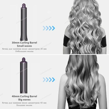 Hot Air Dryer Brush Multil Hair Styler Hair Dryer 30/40mm Auto Curling Barrels and Hair Strightenting Nozzle Hot Air Brush Wrap