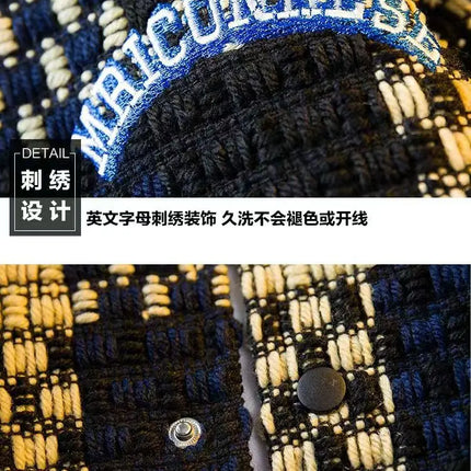 Autumn Winter New Men's Cardigan Single-Breasted Fashion Knit Sweater Stitching Colorblock O Collar Coats Swearter Jackets