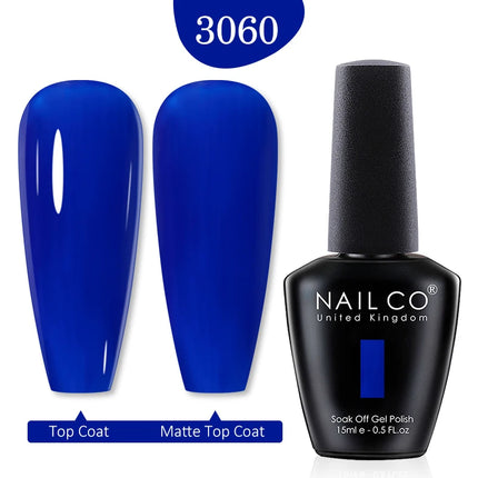 NAILCO 15ml Green Blue Series UV Nail Gel Polish Blue Colors UV&LED Gel Varnish Red Soak Off Semi Permanent LED Nail Gel Varnish