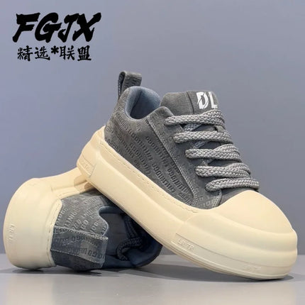 Men's Leather Platform Sneakers Breathable Versatile Men Casual Shoes Comfortable Fashion Male Running Sports Tenis Shoes Hombre