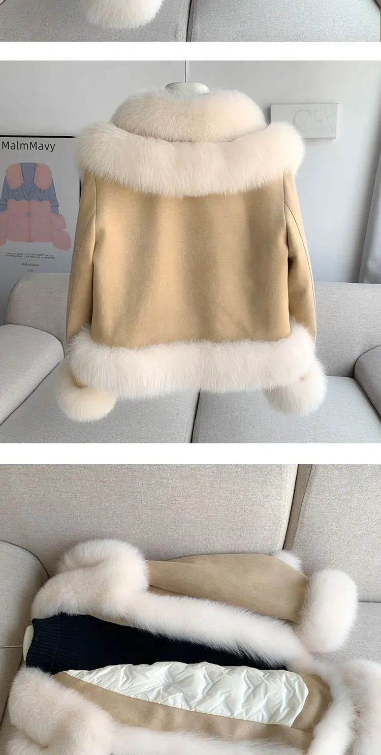 2026 Winter New Faux Fur Jacket Women's Overcoat Fashion Loose Thickened Warm Parker Coat Women's Down Jacket Outwear Casaco